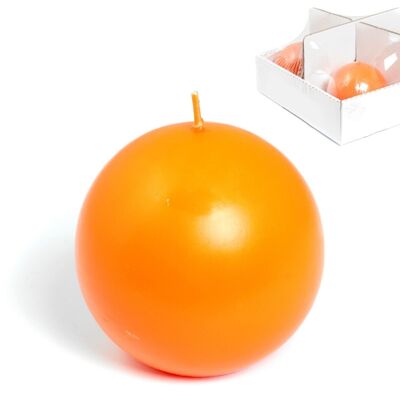 Basic sphere candle 90 mm orange