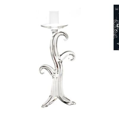 Candlestick 1 Flame tree Transparent glass