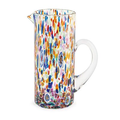 Venetian glass carafe with assorted colors lt 1,