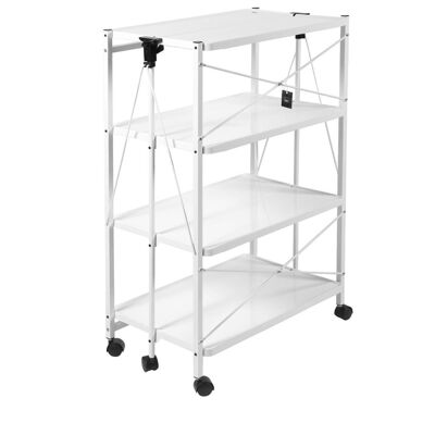 Folding metal trolley 4 shelves 68x48x96H cm