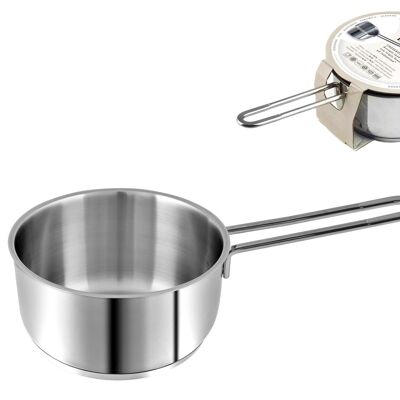 Casserole 1 handle Elodie in stainless steel with induction bottom cm 14 Lt 1,5