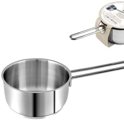 Casserole 1 handle Elodie in stainless steel with induction bottom cm 16 Lt 2