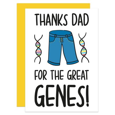 Genes Pun Fathers Day A6 Card
