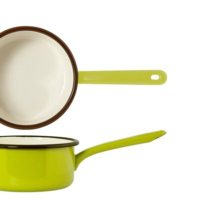 Casserole 1 handle Enamelled Cylindrical Multicolors 16 cm Assorted colors: 1 Acid Green 1 Brown 1 Blue