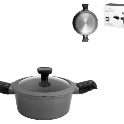 Casserole 2 Handles Non-stick Easy click 20 cm Induction with Lid