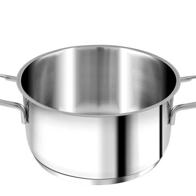 Casserole 2 handles Elodie in stainless steel with induction bottom cm 18 Lt 2.5