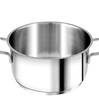 Casserole 2 handles Elodie in stainless steel with induction bottom cm 22 Lt 4.5