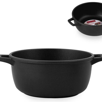 Casserole 2 handles Executive Chef in die-cast aluminum with 20 cm non-stick coating. 2 year guarantee