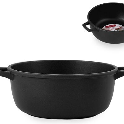Casserole 2 handles Executive Chef in die-cast aluminum with non-stick coating cm 22. 2-year guarantee