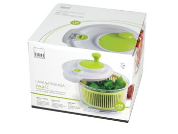 Essoreuse à salade Green Line en plastique blanc / vert cm 16,5 7