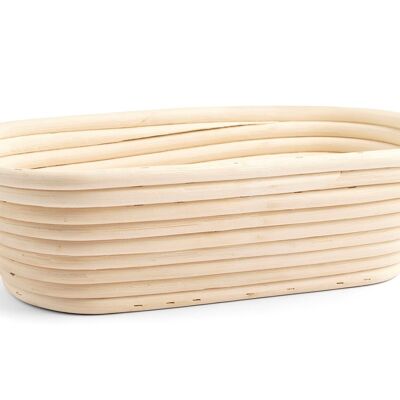 Oval bread leavening basket 39x15 cm Made of rattan cane, natural material. Thanks to its porosity, it keeps the heat and allows the dough to breathe during the leavening phase, preventing the external part from hardening.