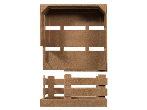 Cestino Simplybox tagliato porta tovaglioli cm 14,5x6x14,5 marrone .