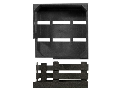 Cestino Simplybox tagliato porta tovaglioli cm 14,5x6x14,5 nero .