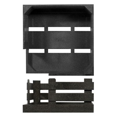 Porte-serviettes panier découpé Simplybox cm 14,5x6x14,5 noir.