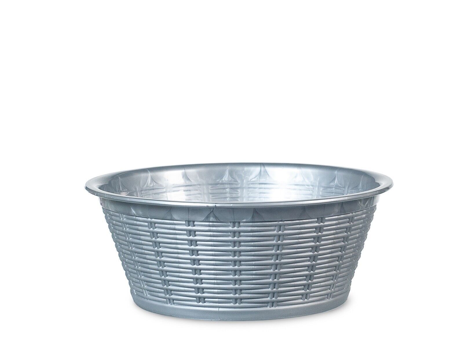 Cestino tondo in polipropilene silver cm 19,5