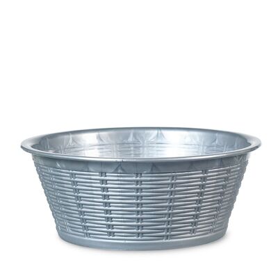 Round basket in silver polypropylene cm 19.5