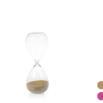 glass hourglass 10 minutes cm 6x15,5h sand assorted colors.