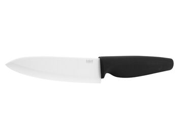Couteau de cuisine avec lame en céramique blanche et manche noir antidérapant 12,5 cm 6