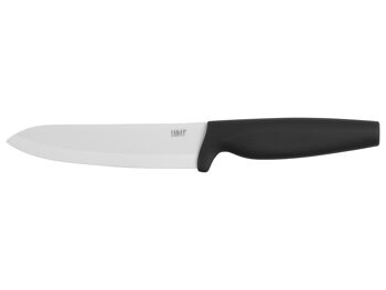 Couteau de cuisine avec lame en céramique blanche et manche noir antidérapant 15 cm 6