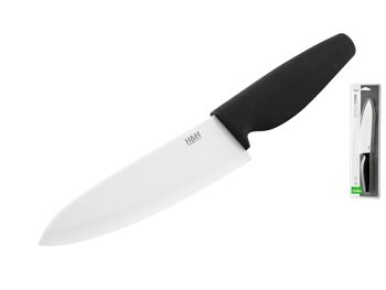 Couteau de cuisine avec lame en céramique blanche et manche noir antidérapant 18 cm 4
