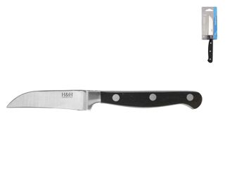 Couteau à légumes professionnel, lame inox, manche riveté ABS noir 8 cm. 3