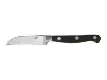 Couteau à légumes professionnel, lame inox, manche riveté ABS noir 8 cm. 2