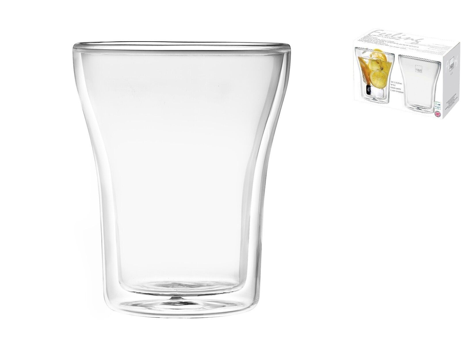 Pack de 2 Copas Doble Tacto Borosilicato 23 cl