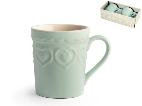 Confezione 2 mug in Stonewere Fairy Love acquamarina 320 cc