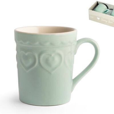 Pack de 2 tazas Stonewere Fairy Love aguamarina 320 cc