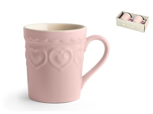 Confezione 2 mug in Stonewere Fairy Love colore Rosa 320 cc