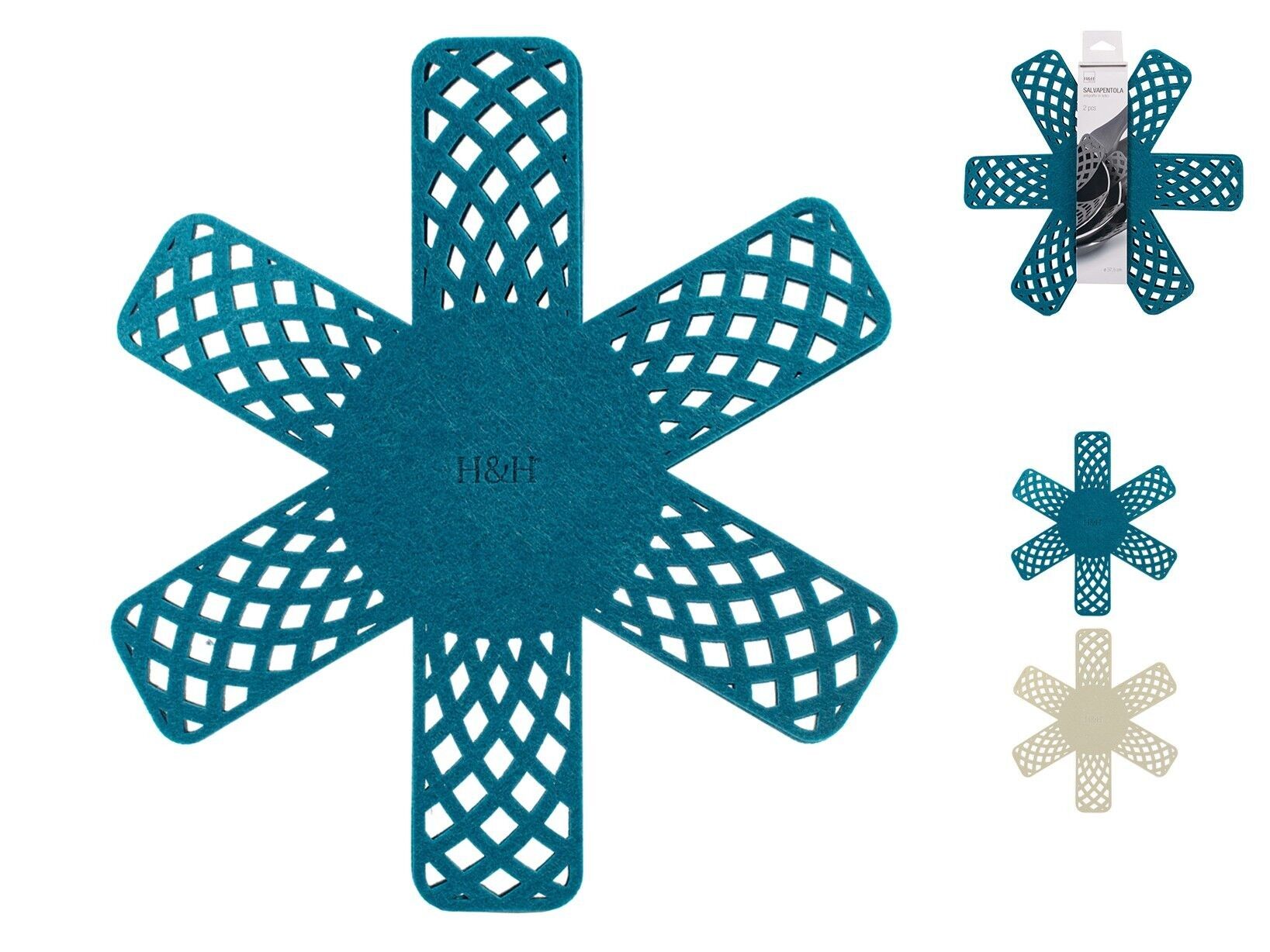 Lot de 2 protège-pots en feutre façonné. A utiliser pour empiler les pots, évitant ainsi de rayer ou d'abîmer le revêtement.