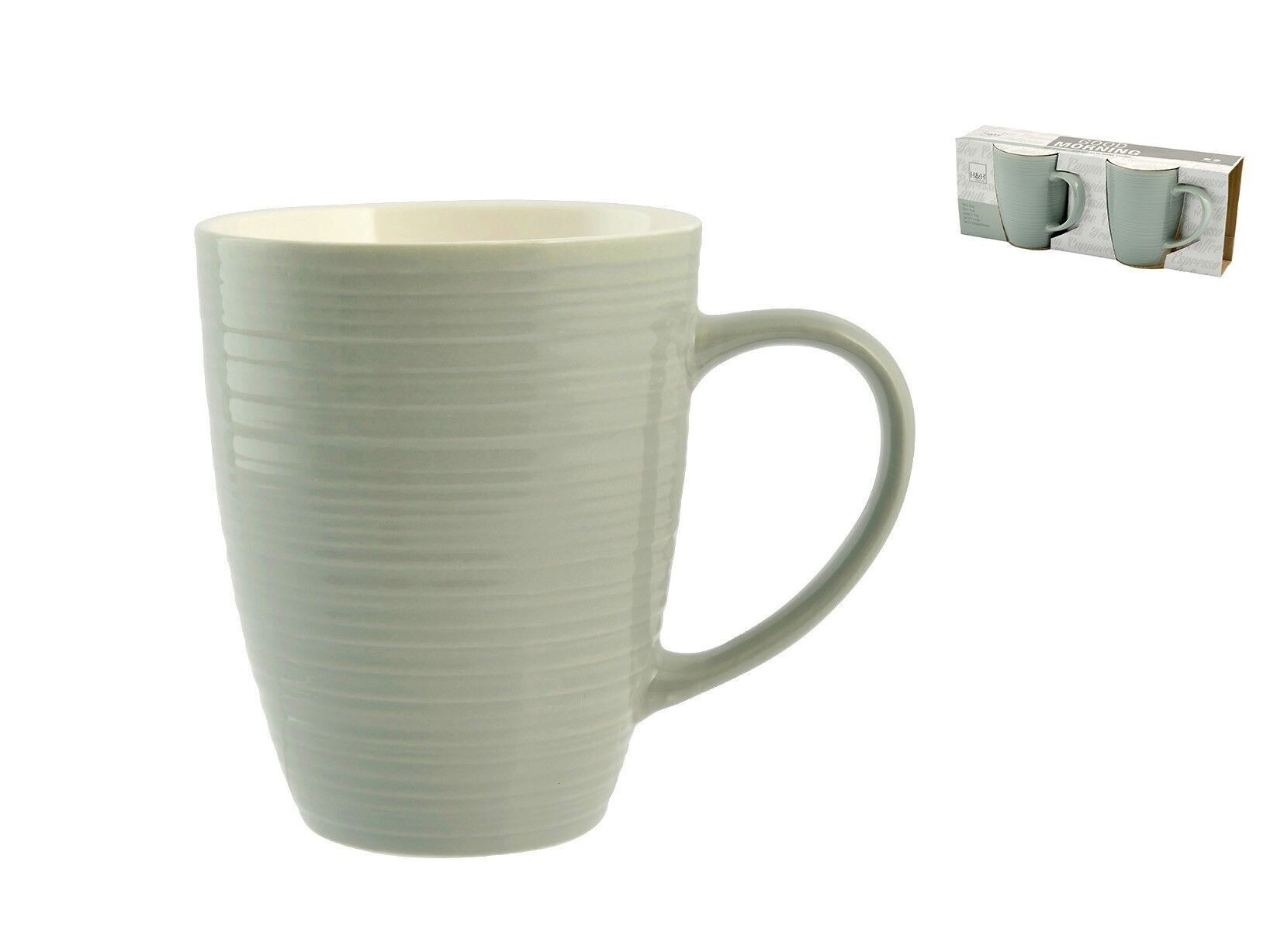 Confezione 2 Tazze mug New Bone China Verdi Good Morning 320 cc