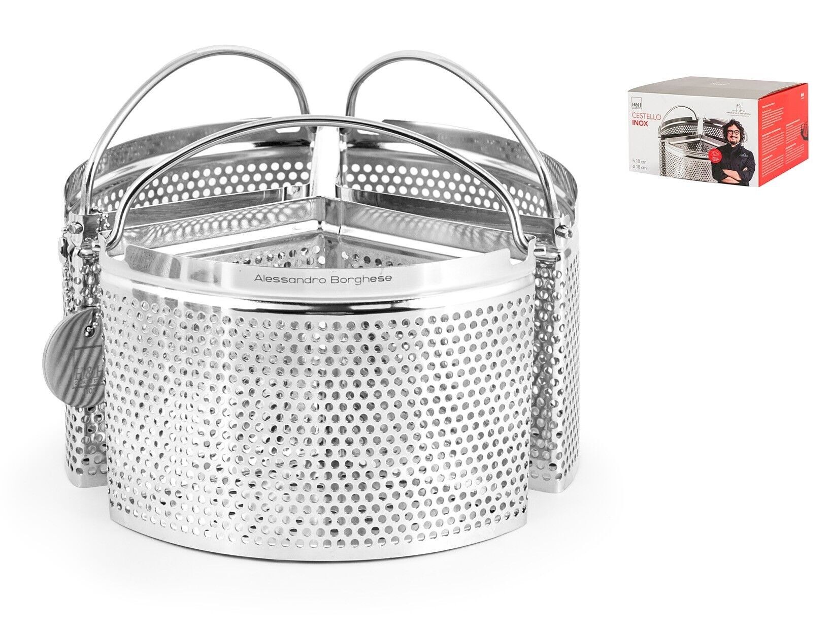 Confezione 3 spicchi tondo Borghese in acciaio inox cm 18. Alessandro Borghese - ll lusso della semplicità