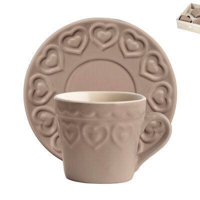 Fairy Love Dove Gray Soneware 4 Coffee Pack with Plate