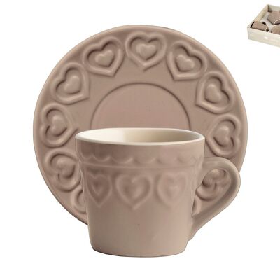 Fairy Love Dove Grey Soneware Pack de 4 Cafés con Plato