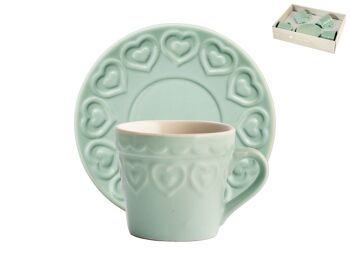 Pack de 4 cafetières aigue-marine Soneware Fairy Love avec assiette 4