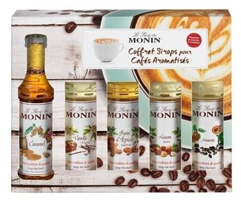 Coffret cadeau Café MONIN pour Boissons chaudes pour aromatiser vos cocktails de le fête des mères - Arômes naturels - 5x5cl 1