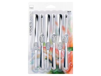 Lot de 6 fourchettes à coquillages en inox 5