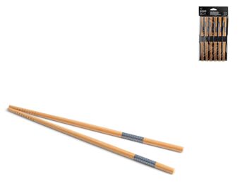 Pack de 6 paires de bâtonnets Sushi Box en bambou naturel 24 cm 1