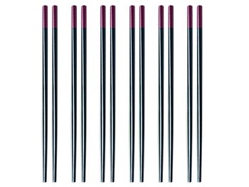 Pack de 6 paires de bâtonnets Sushi Box en bambou noir 24 cm 8