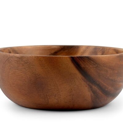 Coupe en bois d'acacia, forme ronde 26x10 cm.