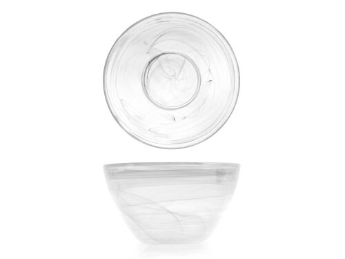 Coppa Alabastro in vetro bianco cm 24