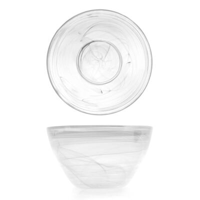 Copa de alabastro en cristal blanco cm 24