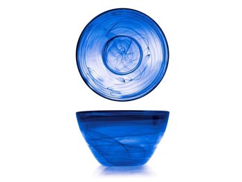 Coupe en albâtre en verre cobalt cm 24 2