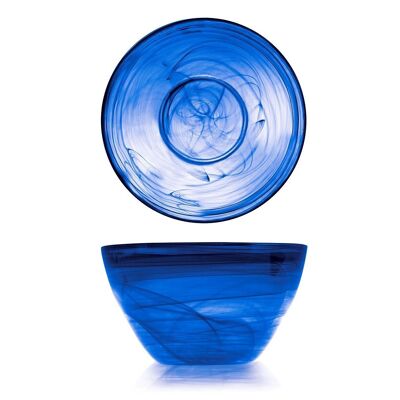Copa de alabastro en vidrio cobalto cm 24
