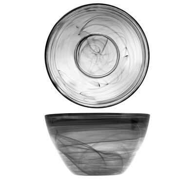 Copa de alabastro en cristal negro cm 24