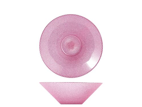 Coppa Glam in vetro colore rosa cm 24
