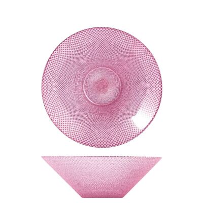 Tasse glam en verre rose cm 24