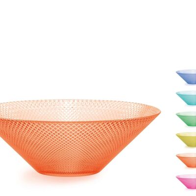 Glow glass bowl in assorted colors 24 cm.