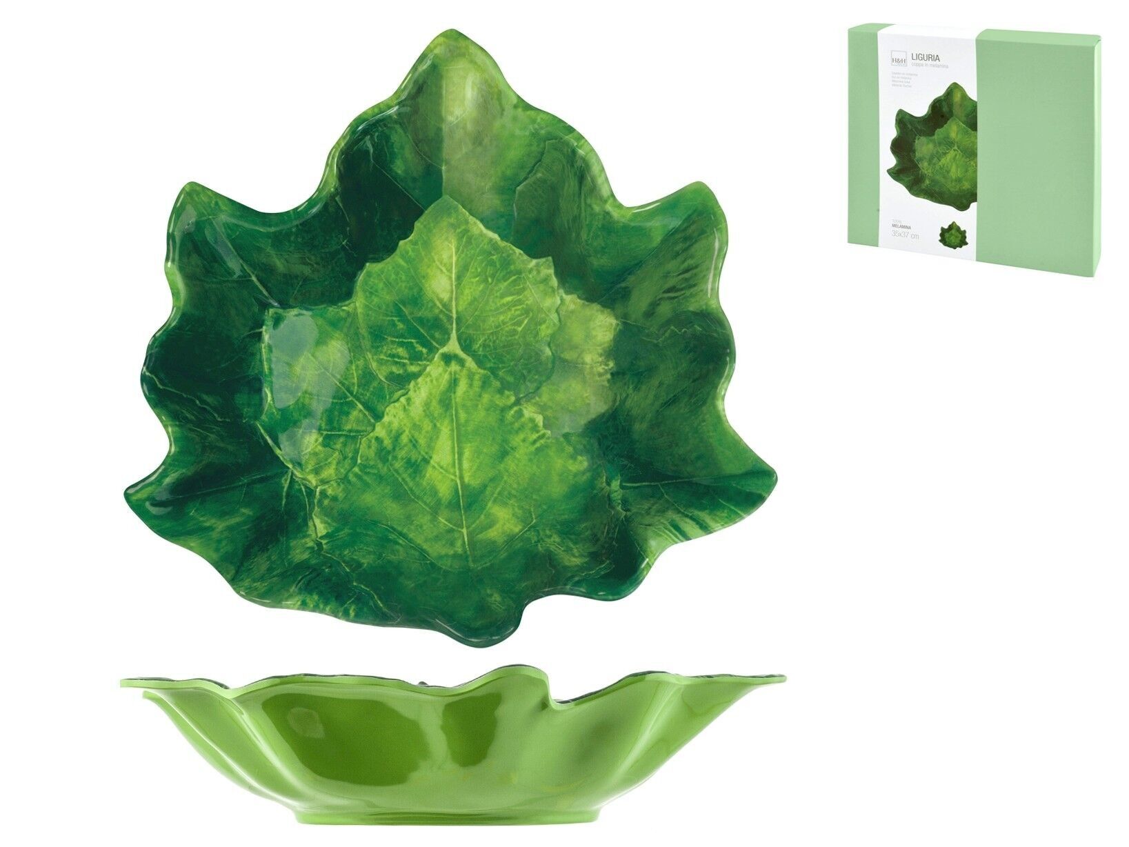 Liguria cup in melamine leaf decoration cm 35x37x8 h